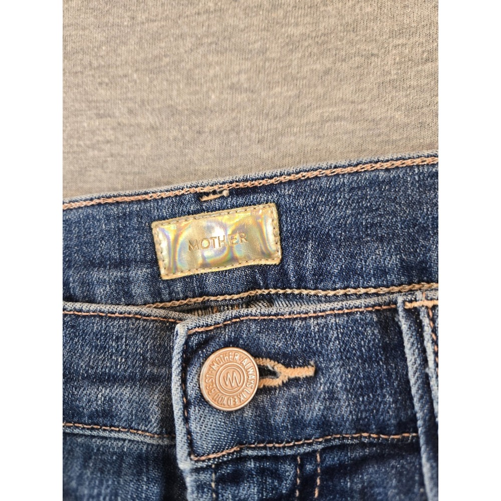 MOTHER JEANS Size 27 'The Stunner Zip Two Step Fray - Girl Crush' (Mid-Rise) - Picture 3 of 16
